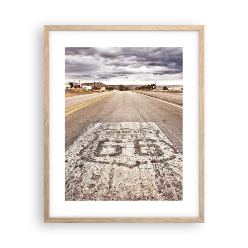 Een poster in een licht eiken lijst - Mother Road - een Amerikaanse legende - 40x50 cm