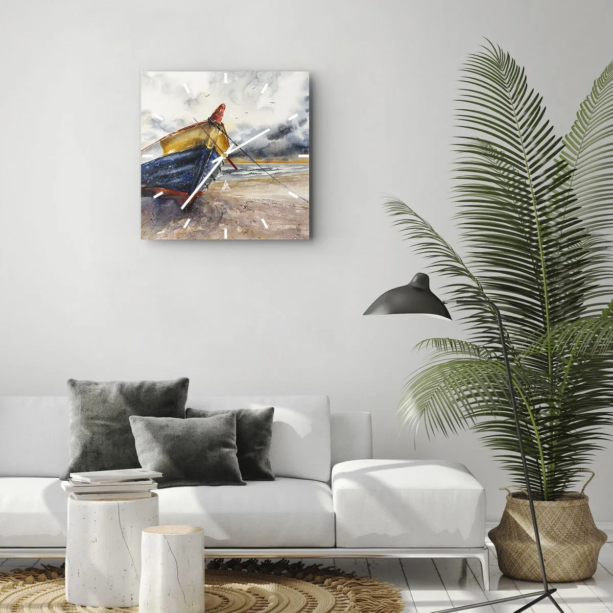 Wandklok - Klok - Rust aan de kust - 40x40 cm