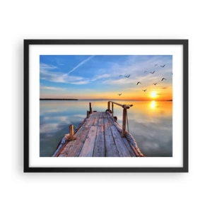 Poster in een zwarte lijst - Loop recht naar de zon - 50x40 cm