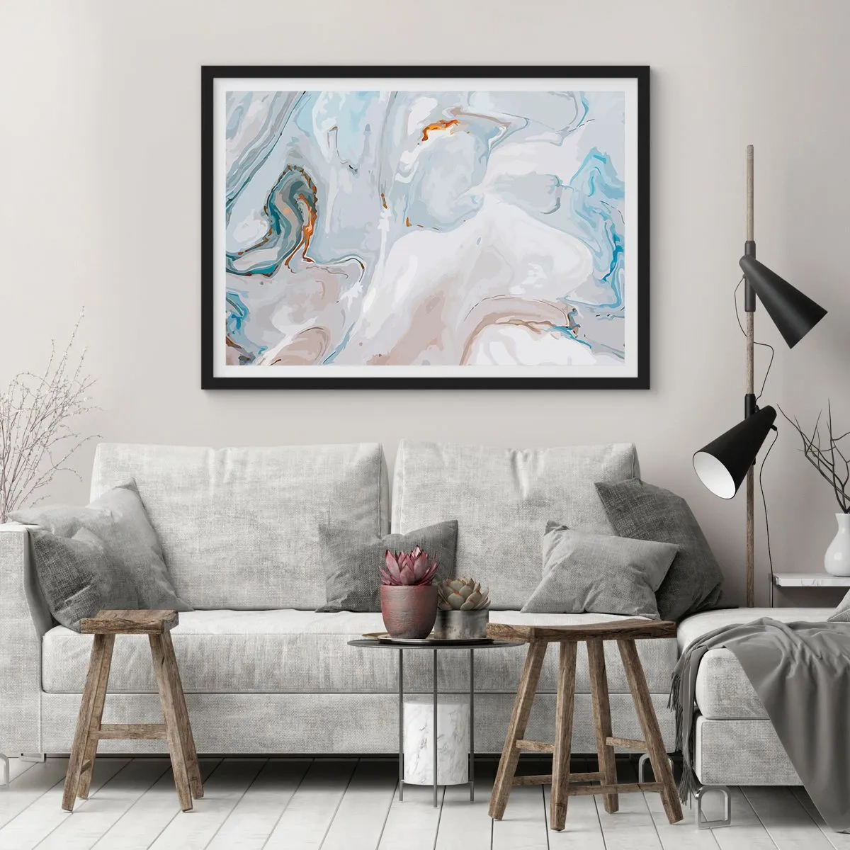 Poster in een zwarte lijst - Het wit is verheven - 91x61 cm