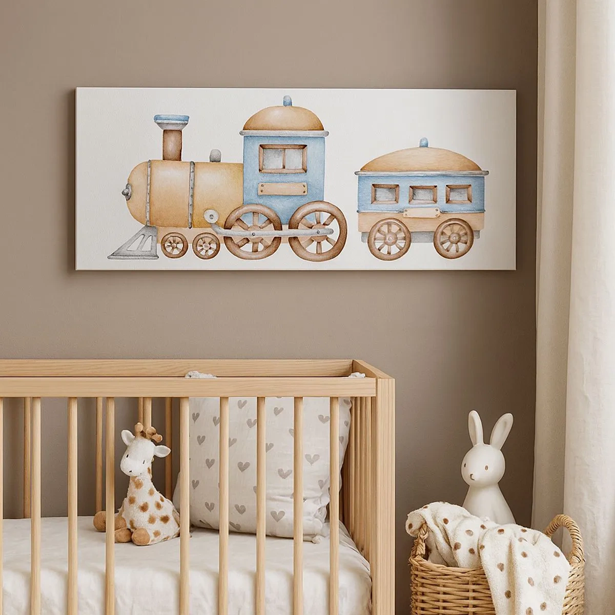 Schilderen op canvas - Hij staat op het station... - 100x40 cm