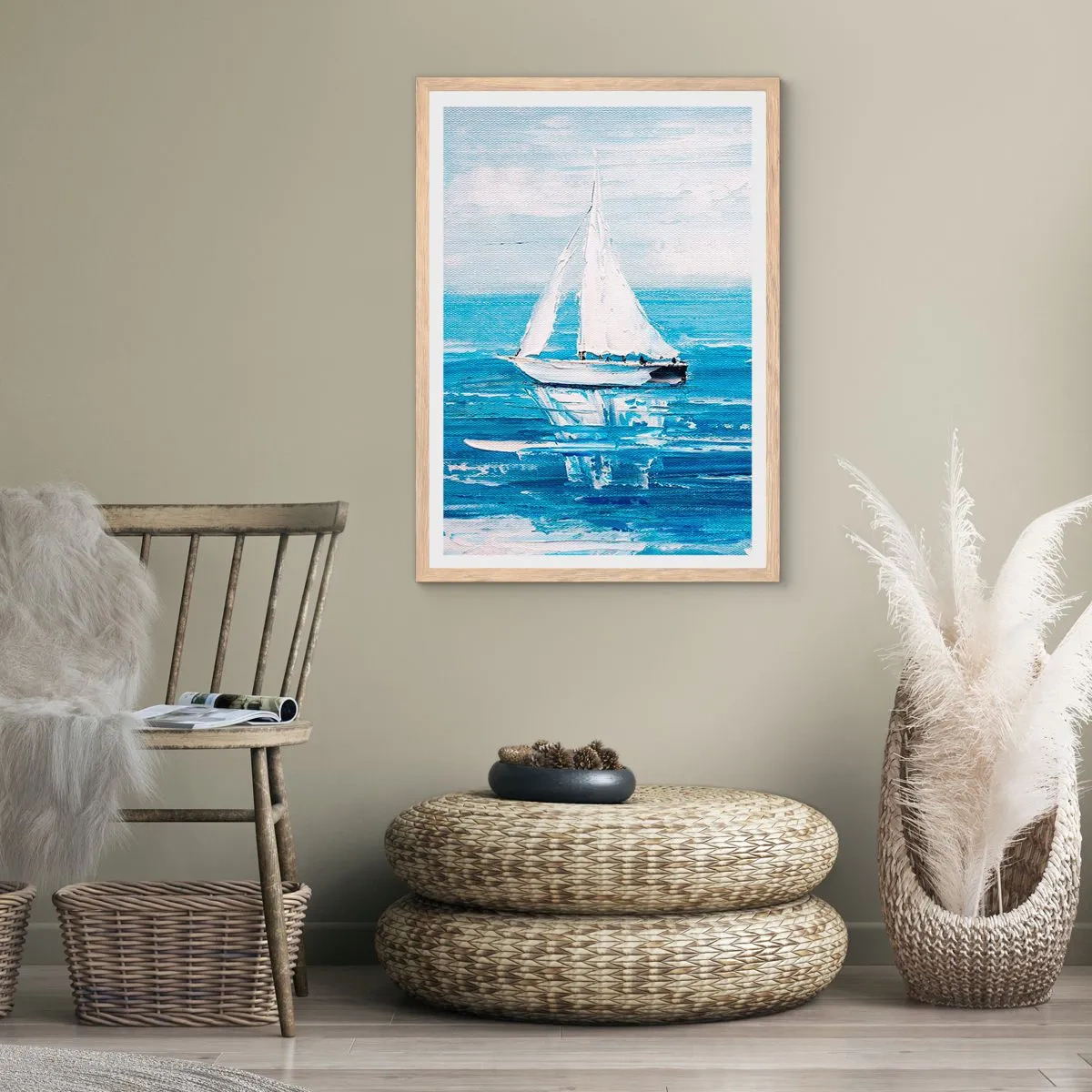 Een poster in een licht eiken lijst - Met een vriend aan mijn zijde - 70x100 cm