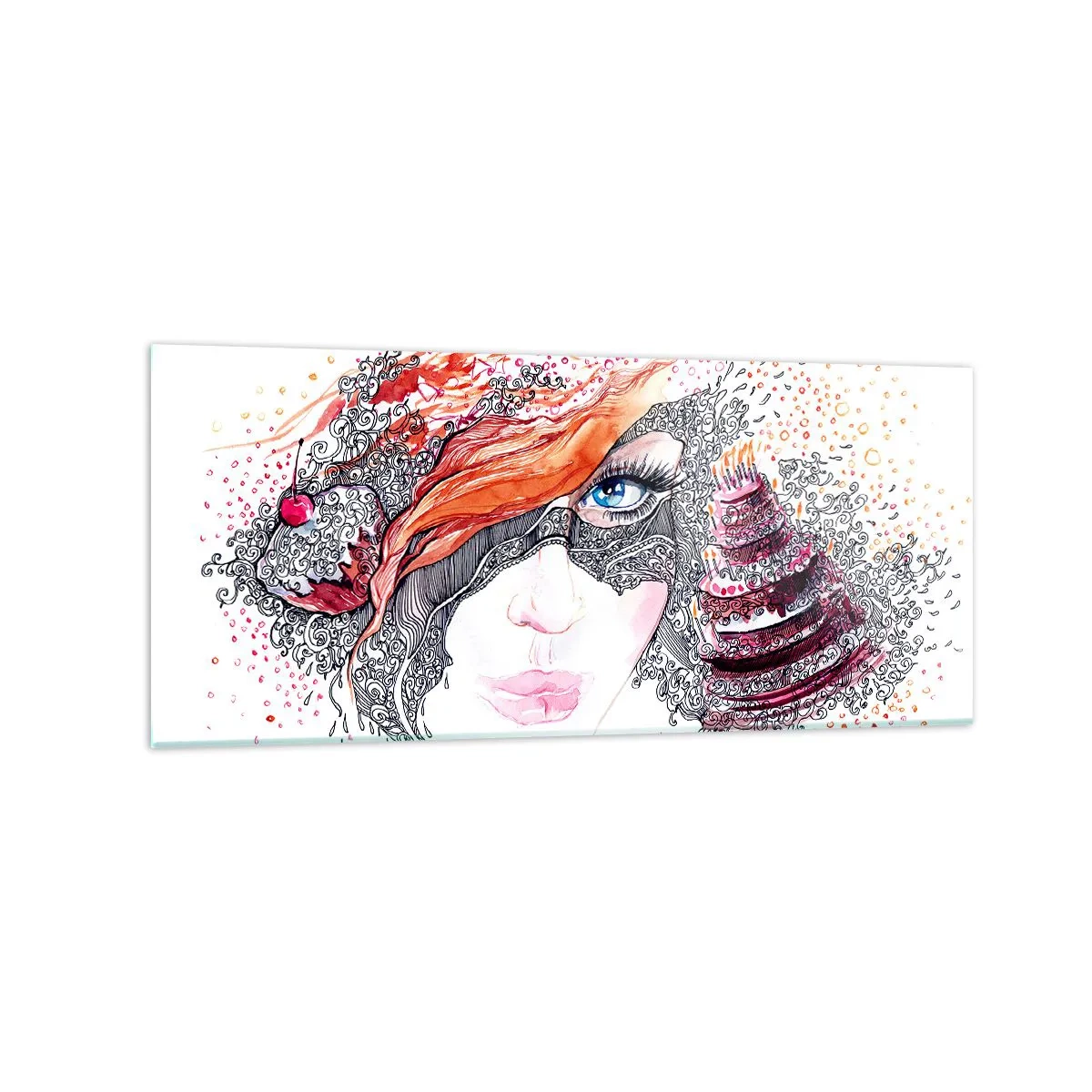 Schilderen op glas - Elke dag is er een feestdag met haar - 120x50 cm