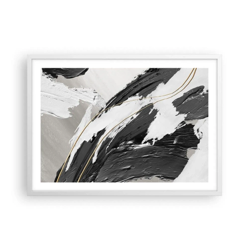 Poster in een witte lijst - Abstractie op grote schaal - 70x50 cm