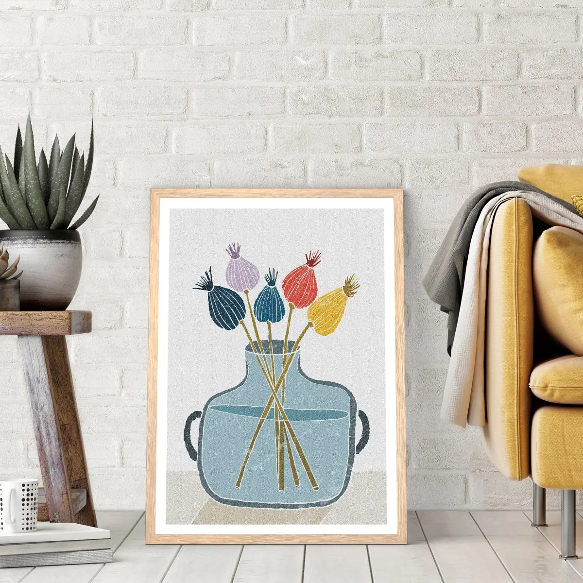 Een poster in een licht eiken lijst - Alsof hij met maanzaad heeft gezaaid - 30x40 cm