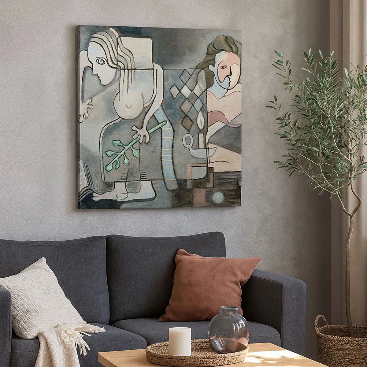 Schilderen op canvas - Mozaïek van geest en materie - 30x30 cm