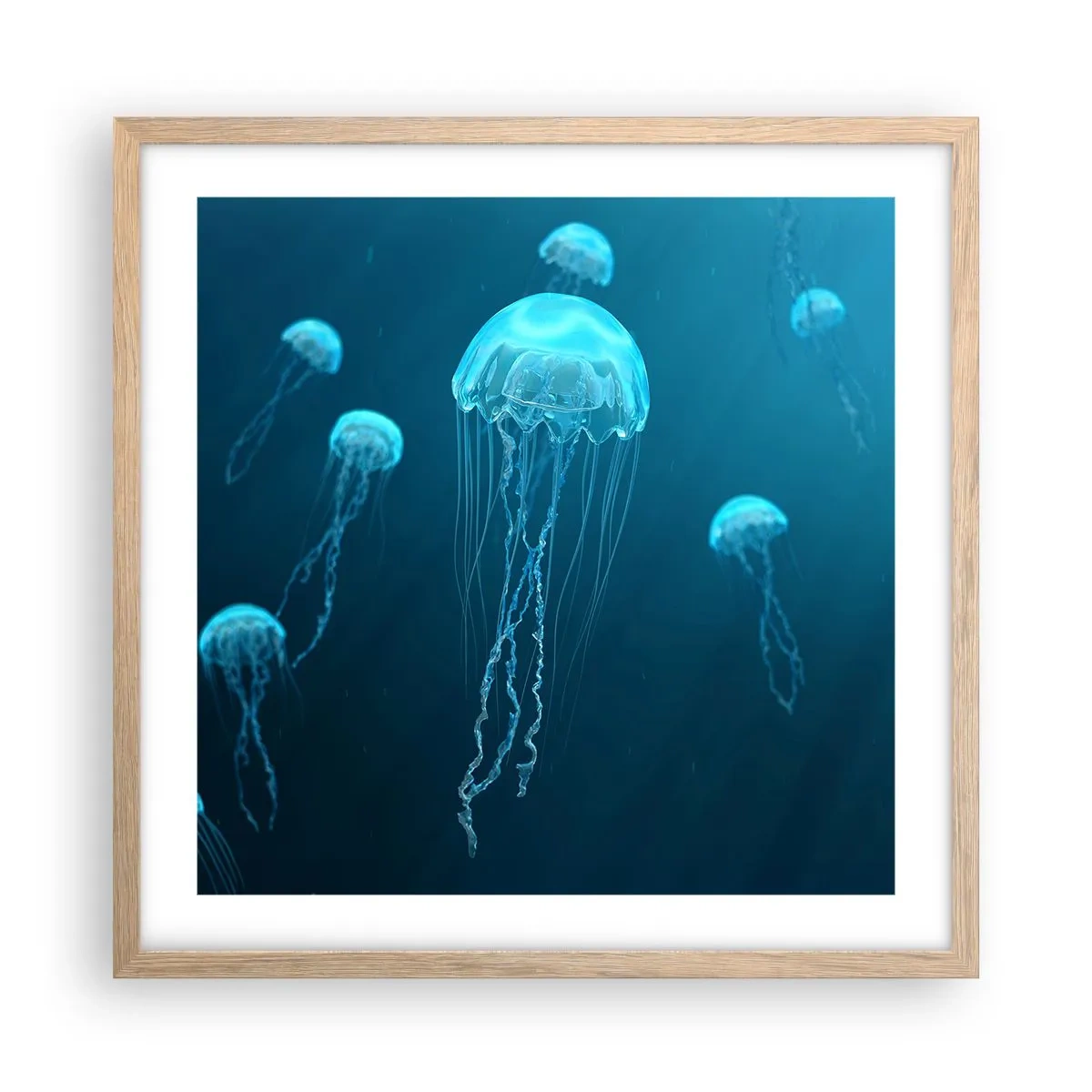 Een poster in een licht eiken lijst - Oceaandans - 50x50 cm