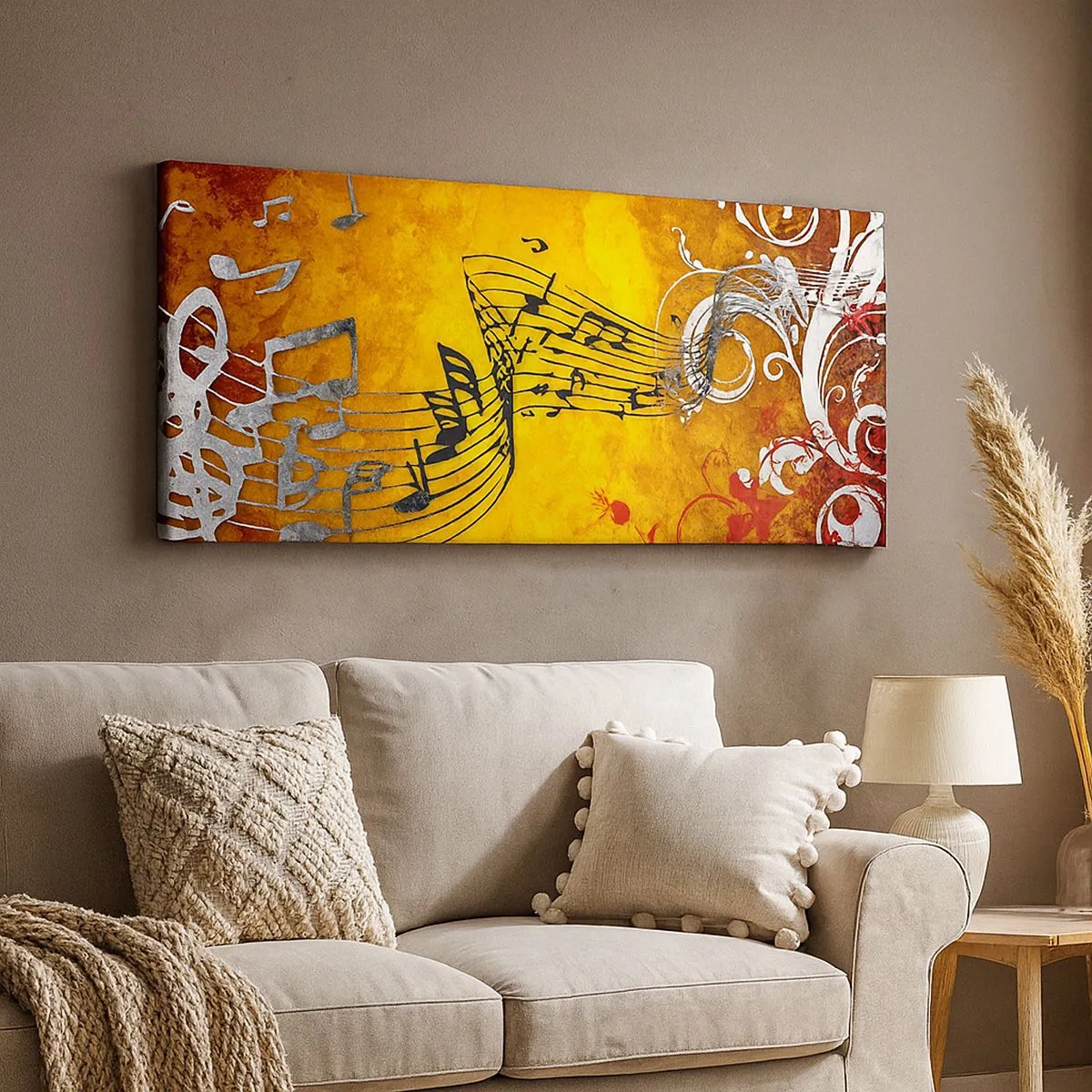 Schilderen op canvas - Laat de muziek stromen - 100x40 cm