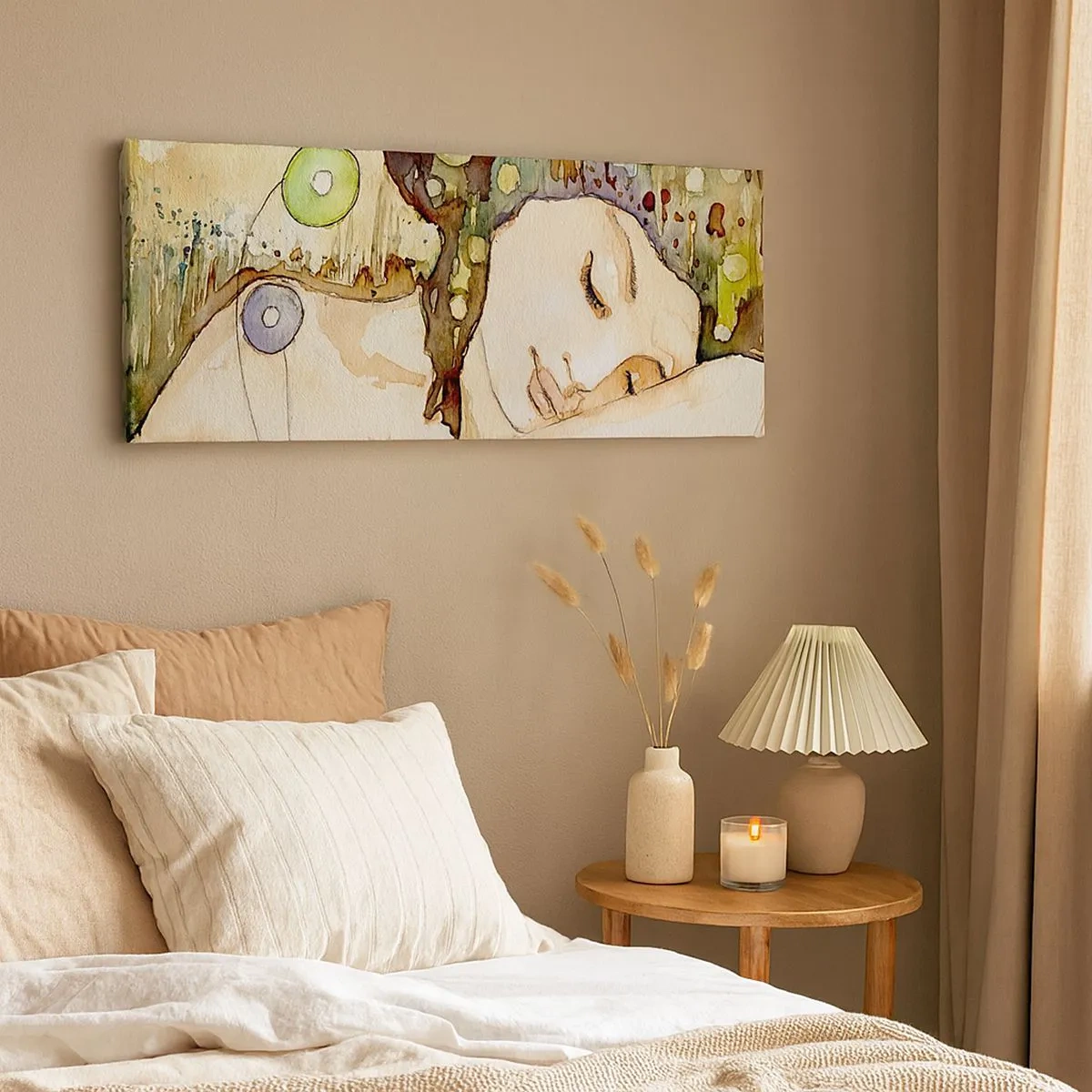 Schilderen op canvas - Een smaragd-violette droom - 100x40 cm