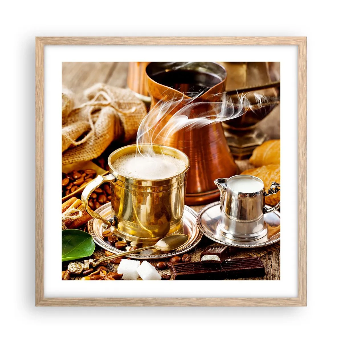 Een poster in een licht eiken lijst - Prettige dag! - 50x50 cm