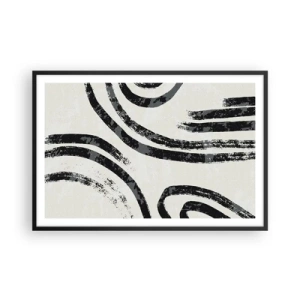 Poster in een zwarte lijst - Half gestopt - 91x61 cm