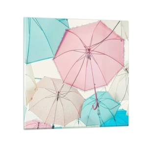 Schilderen op glas - Soms zon, soms regen - 50x50 cm