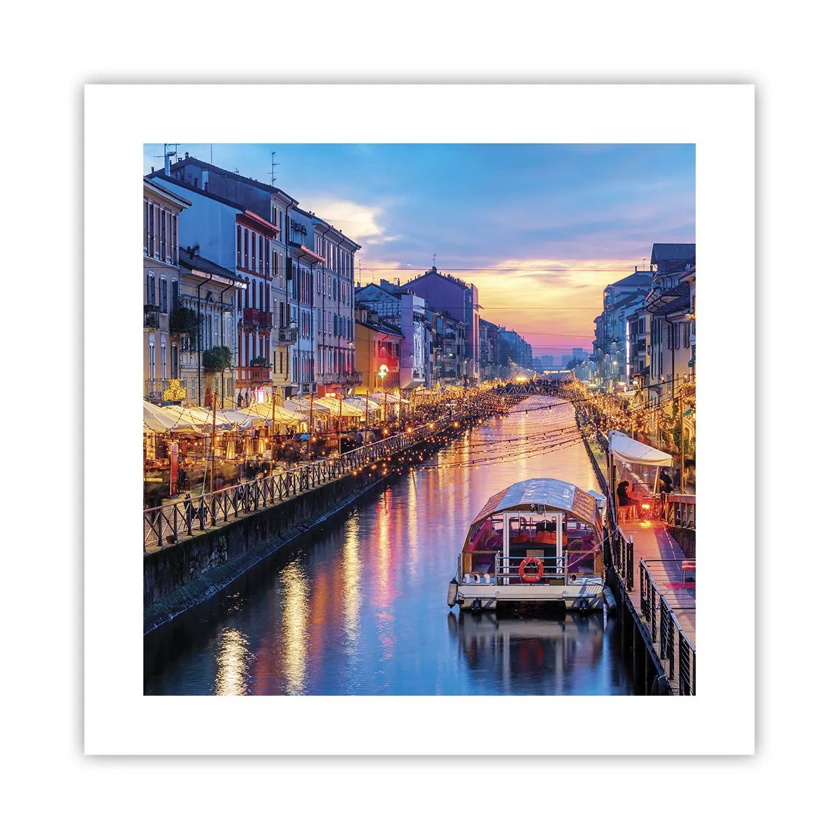 Poster - Een avond vol licht en plezier - 40x40 cm