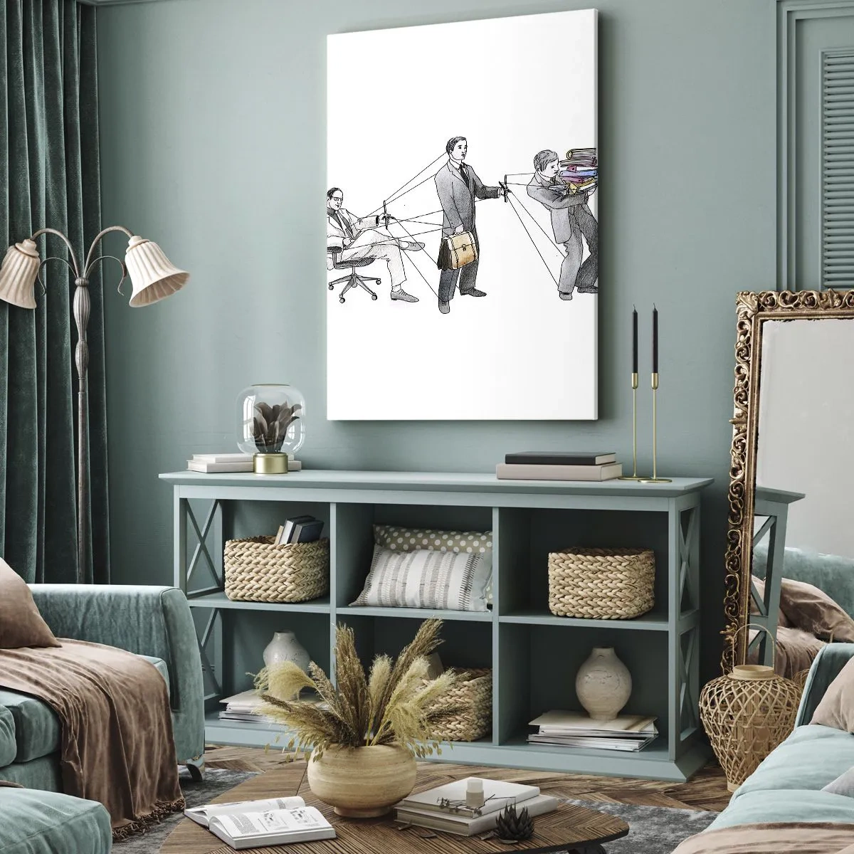 Schilderen op canvas - Iedereen heeft zijn meester - 45x80 cm