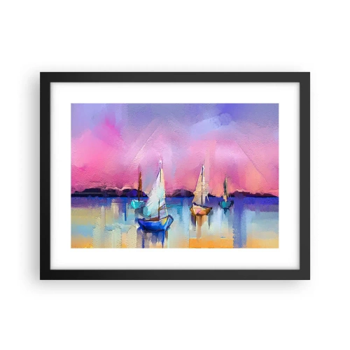 Poster in een zwarte lijst - Richting: breed water - 40x30 cm