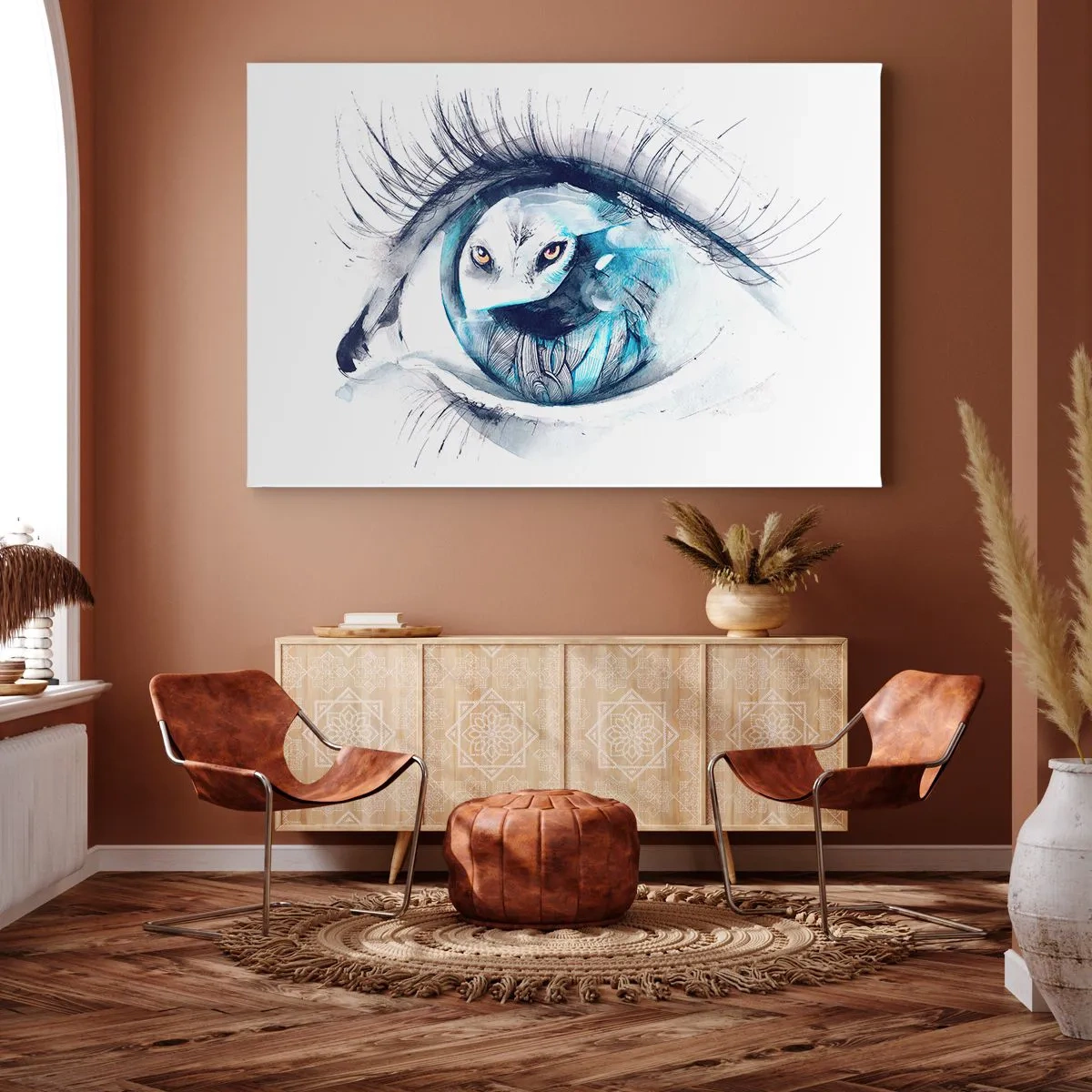 Schilderen op canvas - Oog in oog met wildheid - 100x70 cm