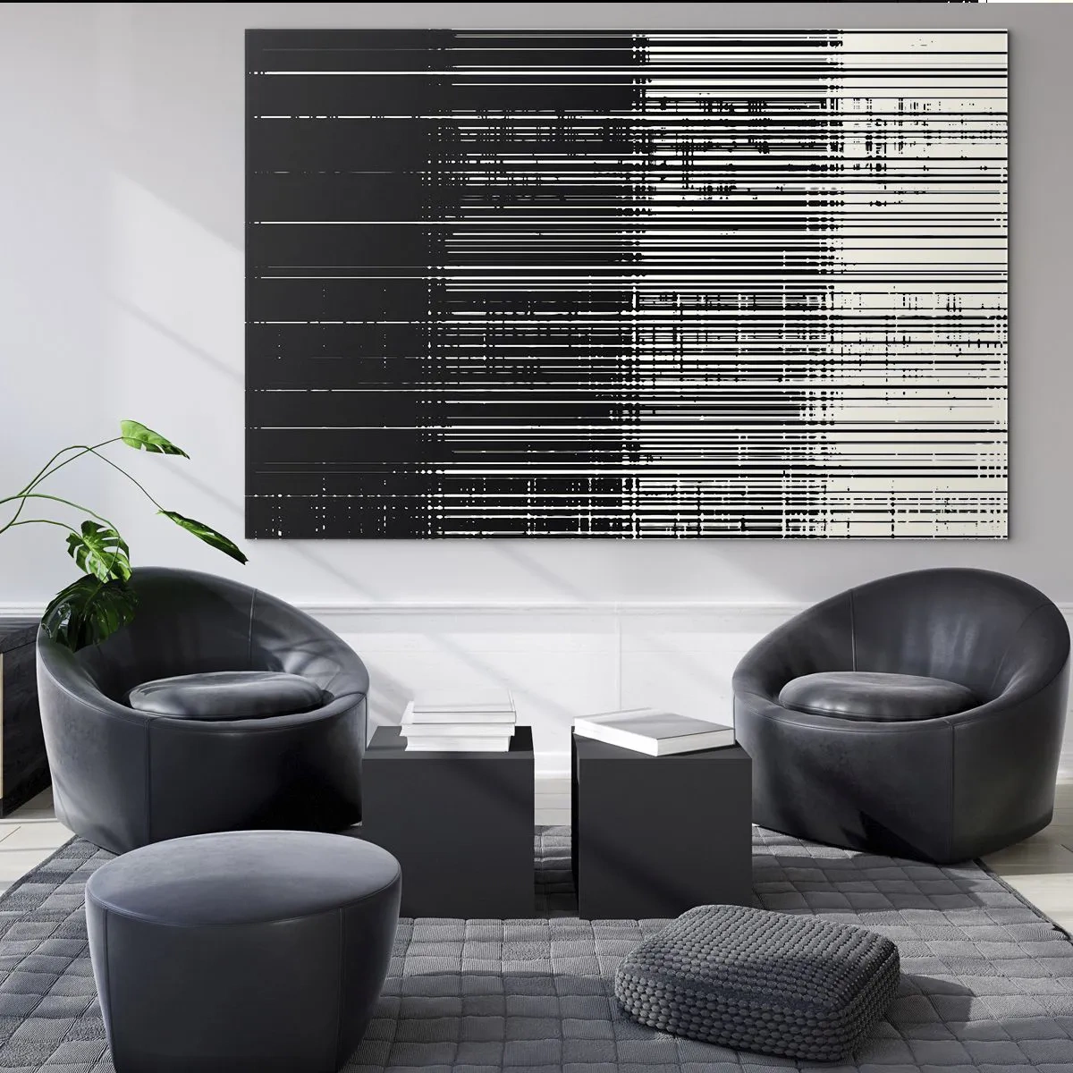 Schilderen op glas - Golven en vibraties - 120x80 cm