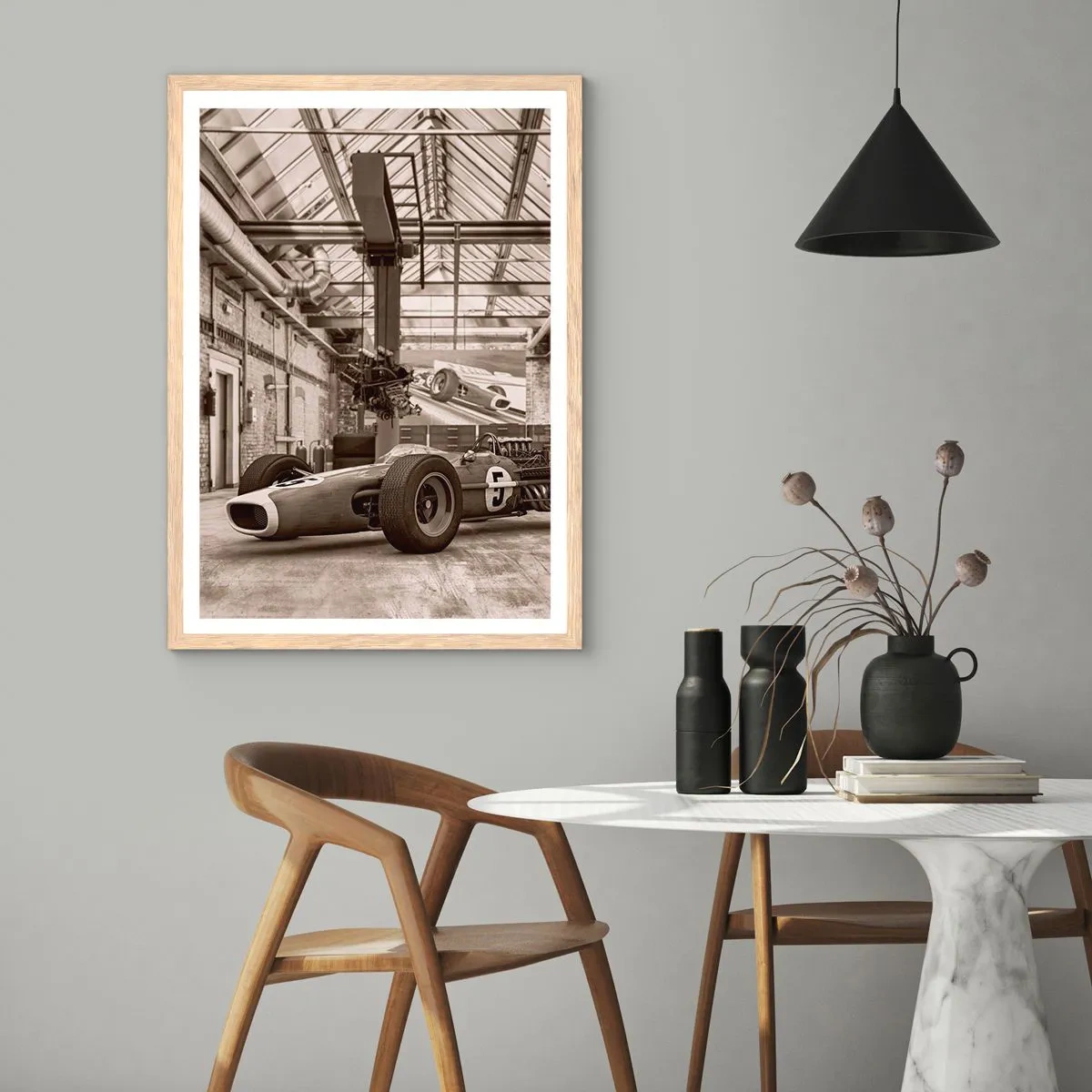 Een poster in een licht eiken lijst - De rust van de winnaar - 70x100 cm