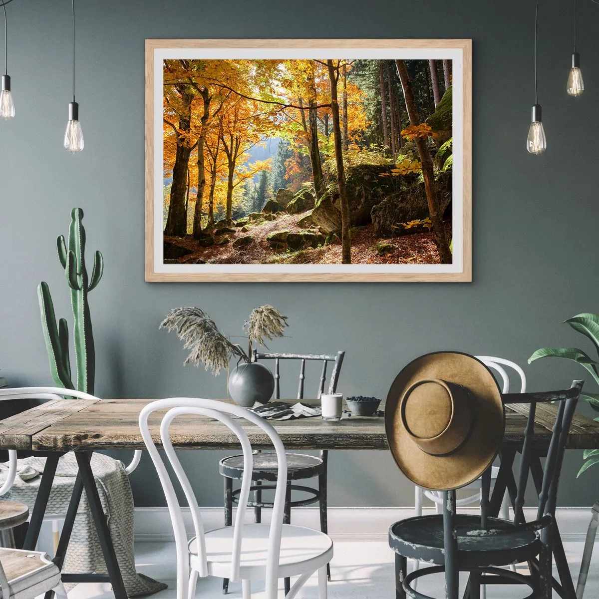 Een poster in een licht eiken lijst - Tijd om te ontspannen - 40x30 cm