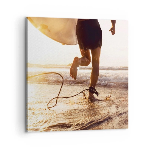 Schilderen op canvas - Om de golf te ontmoeten - 60x60 cm