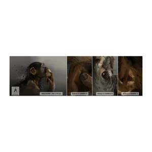 Fotobehang Monster Zelfklevend Deluxe Sticker - Zeker een denker - Dieren, Aap, Deel - 100x30 cm