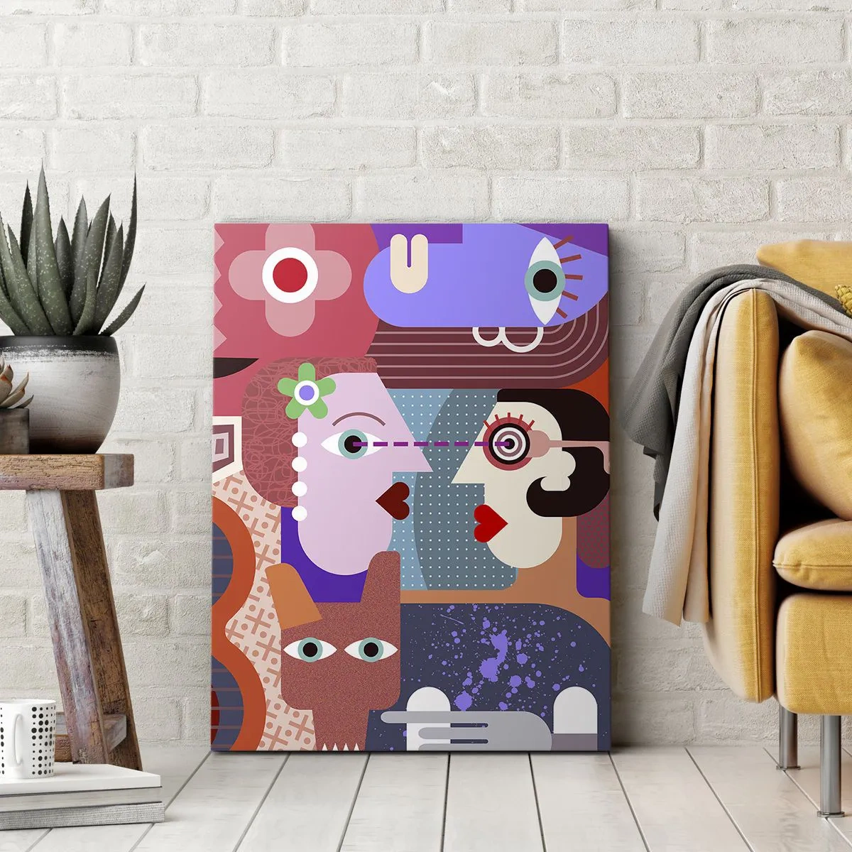 Schilderen op canvas - Oog in oog - 70x100 cm