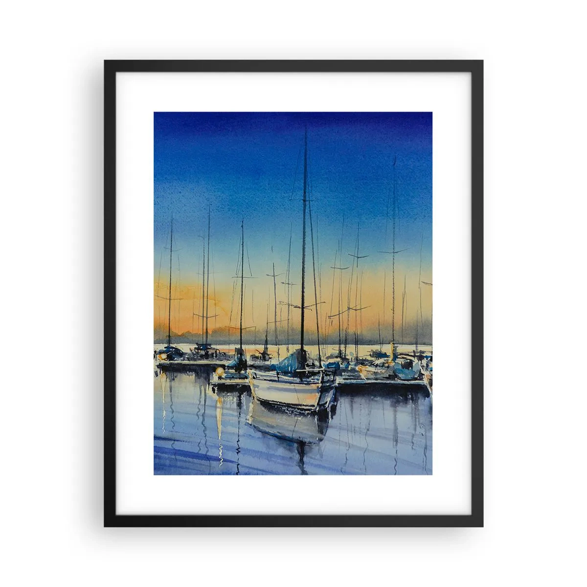 Poster in een zwarte lijst - Einde van een goede dag - 40x50 cm