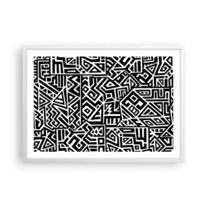 Poster in een witte lijst - Pre-Columbiaanse compositie - 70x50 cm