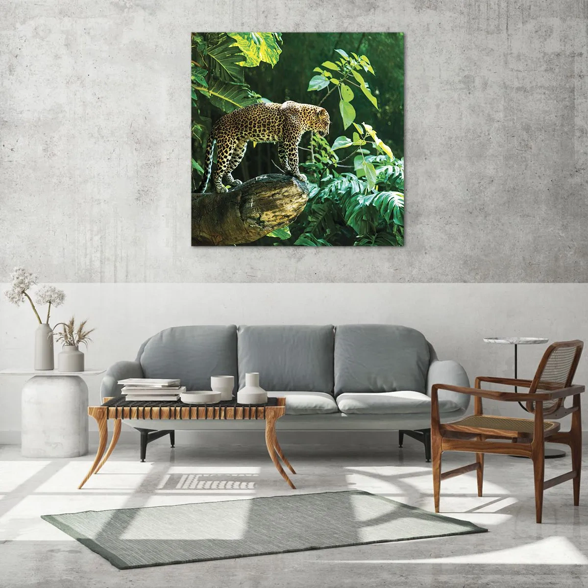 Schilderen op glas - Op jacht? - 70x70 cm