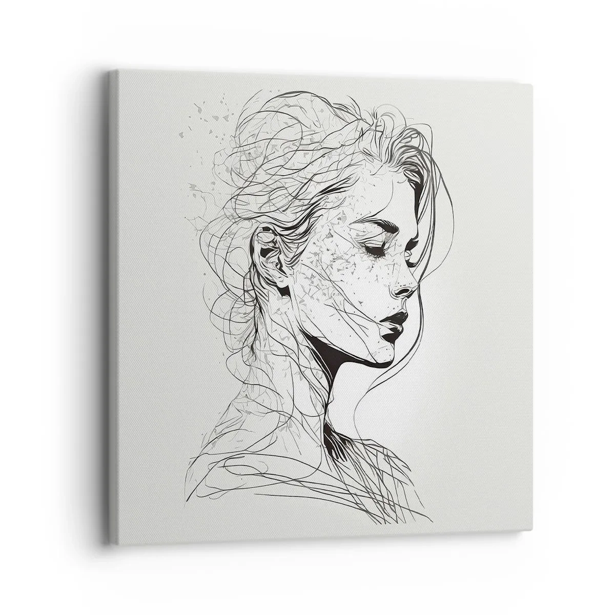 Schilderen op canvas - Portret in gedachten - 30x30 cm