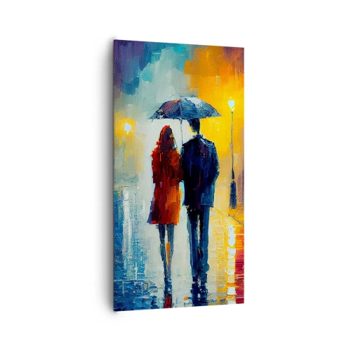 Schilderen op canvas - Samen – een kleurrijke nacht - 65x120 cm