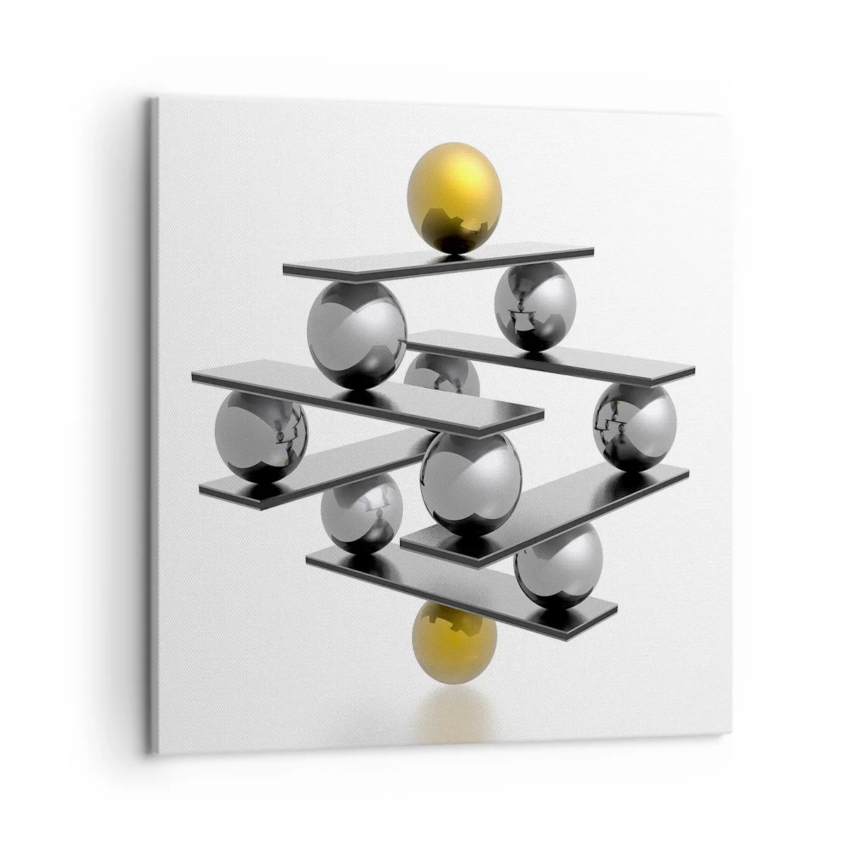 Schilderen op canvas - Goud-zilver balans - 50x50 cm