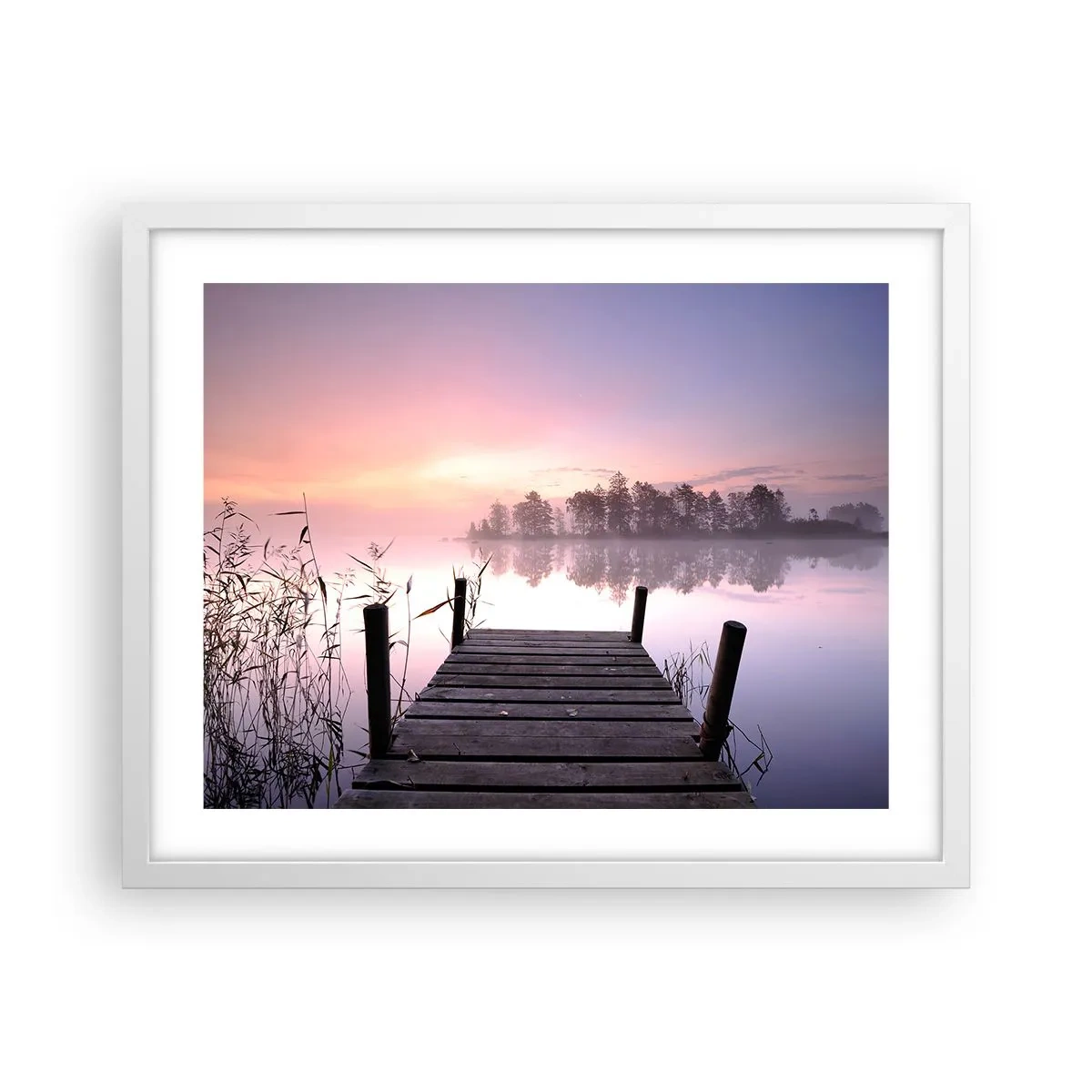 Poster in een witte lijst - Van de lila mist... - 50x40 cm