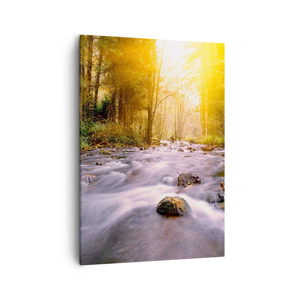 Schilderen op canvas - Malachiet in een zilveren en gouden lijst - 50x70 cm