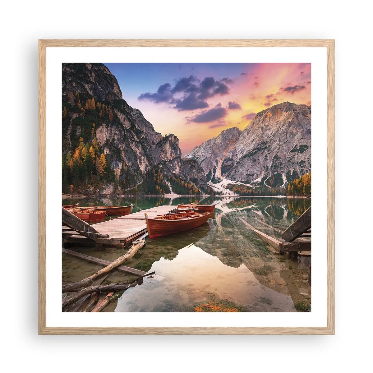 Een poster in een licht eiken lijst - Belofte van de dag - 60x60 cm