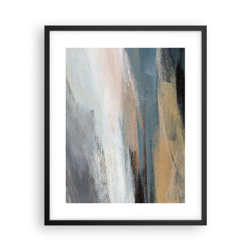 Poster in een zwarte lijst - Abstractie: noordelijk landschap - 40x50 cm