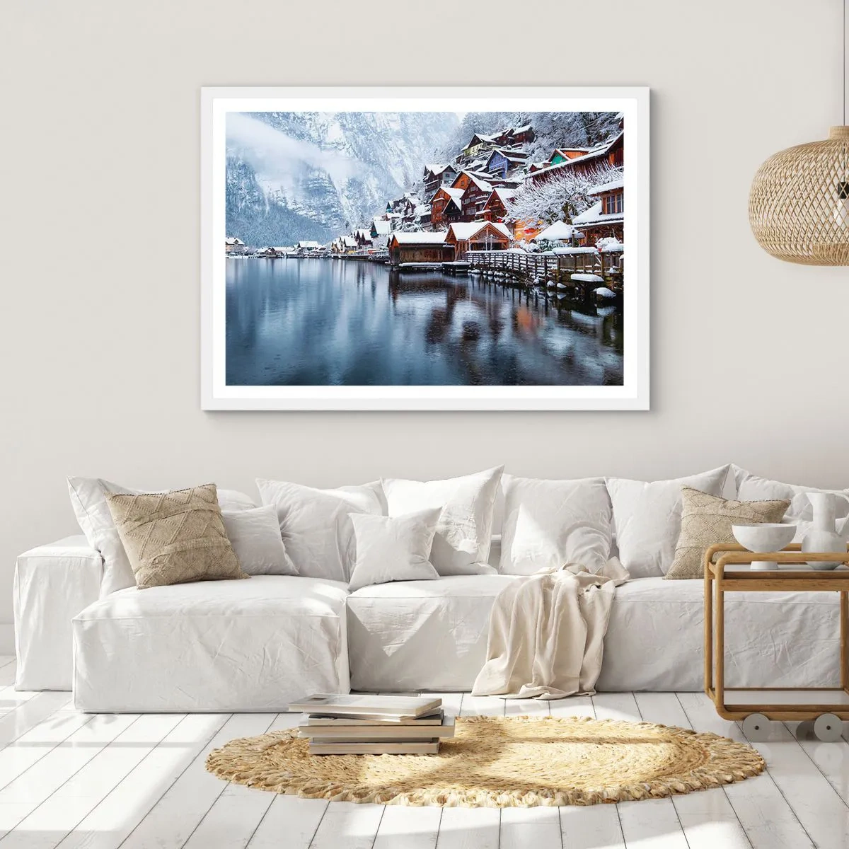 Poster in een witte lijst - In winterdecoratie - 91x61 cm