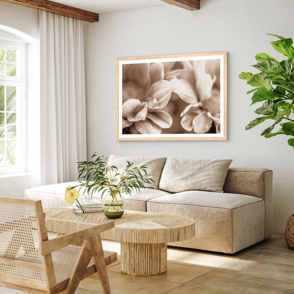 Een poster in een licht eiken lijst - Zo zacht als een glimlach - 40x30 cm