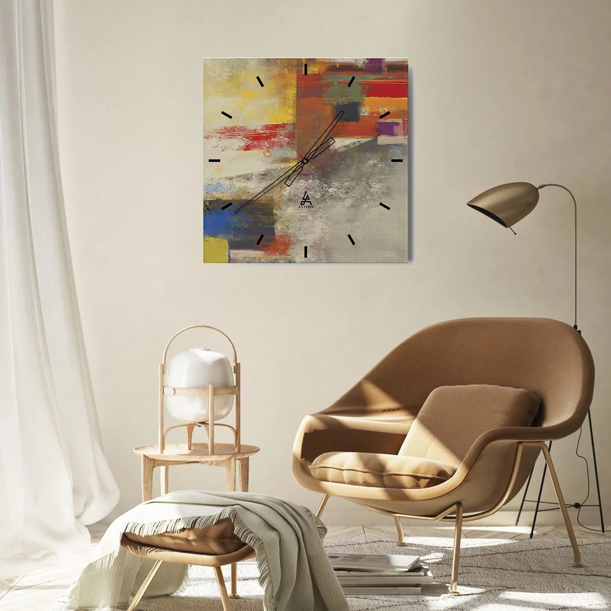 Wandklok - Klok - Kleur geometrie - 40x40 cm