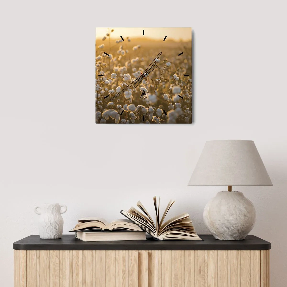 Wandklok - Klok - Pluizig veld - 40x40 cm