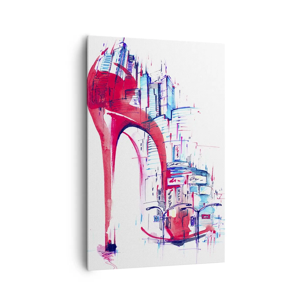 Schilderen op canvas - Een elegante vrouw uit de grote stad - 80x120 cm