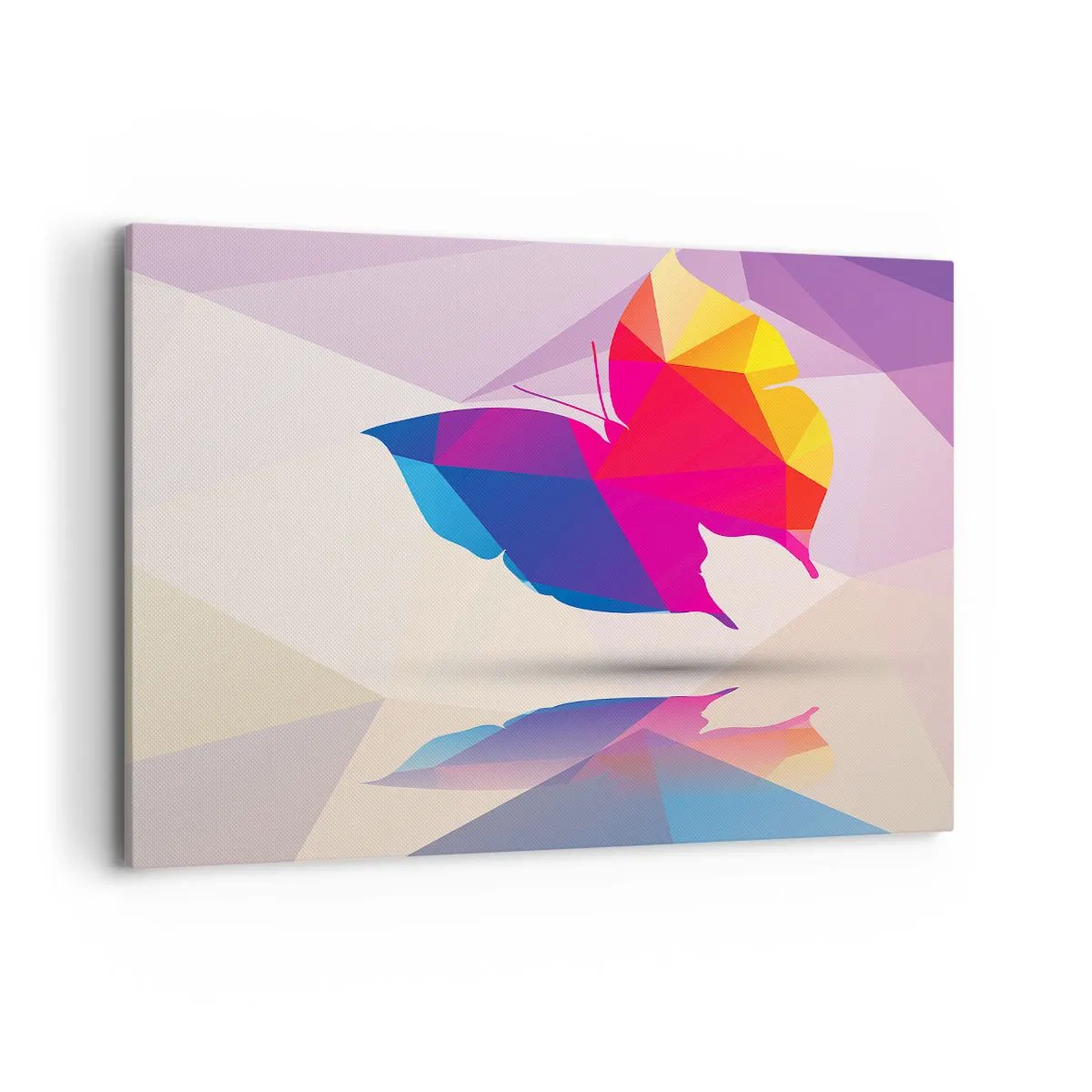 Schilderen op canvas - Vlinder regenboog - 120x80 cm