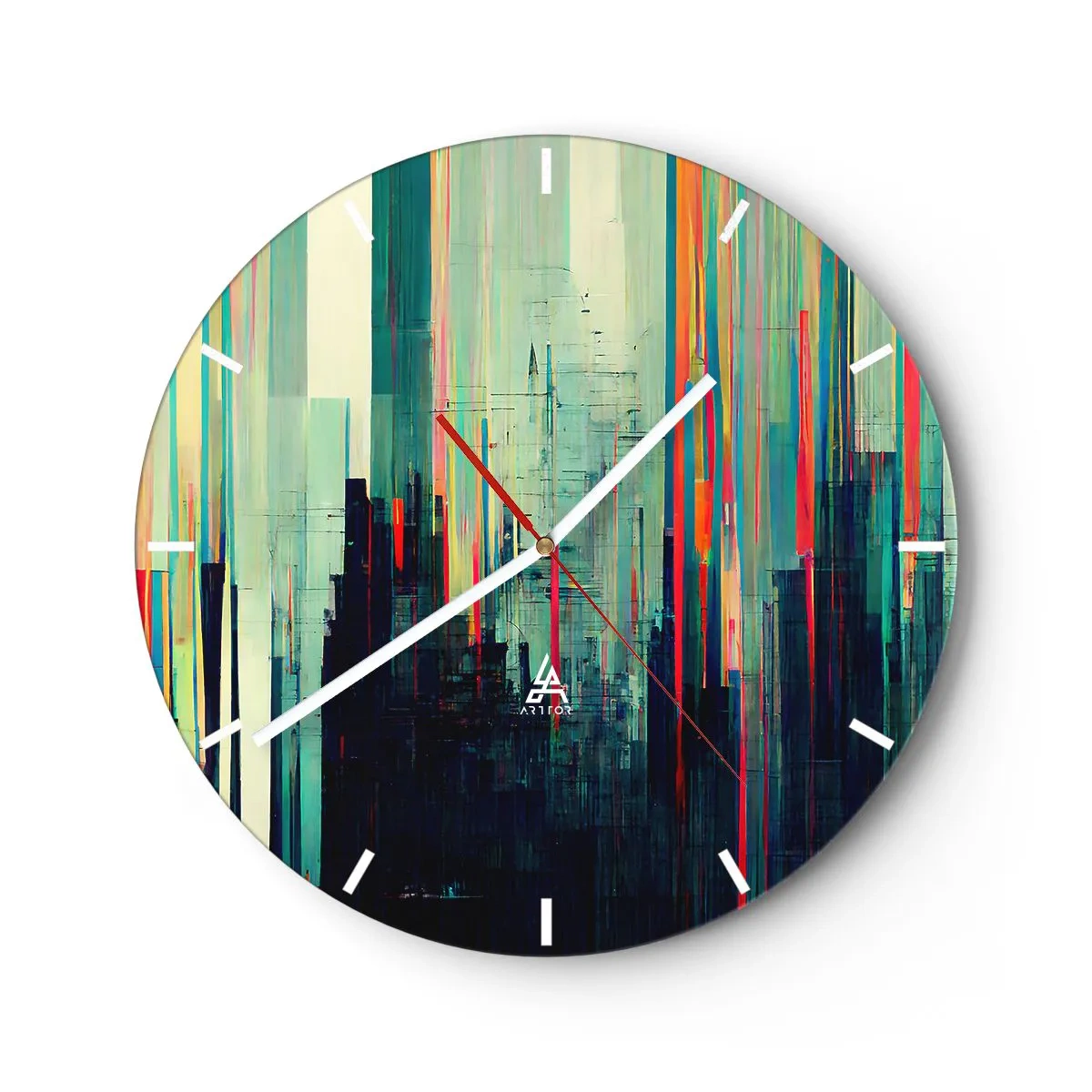 Wandklok - Klok - Futuristische stad - 40x40 cm