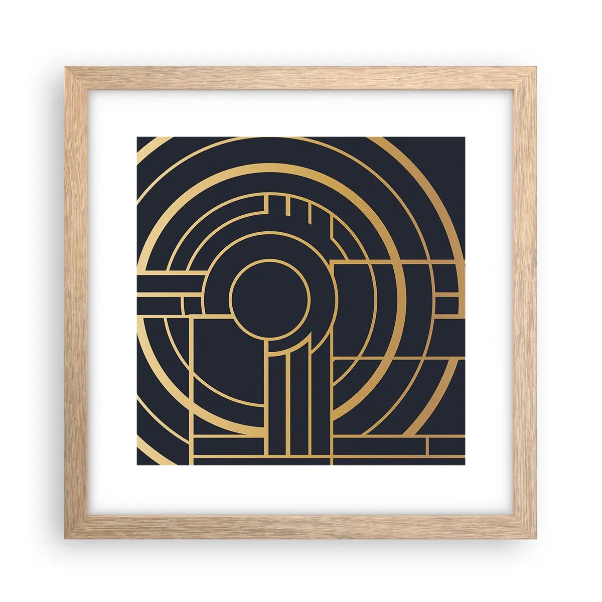 Een poster in een licht eiken lijst - Draaien van dingen - 30x30 cm