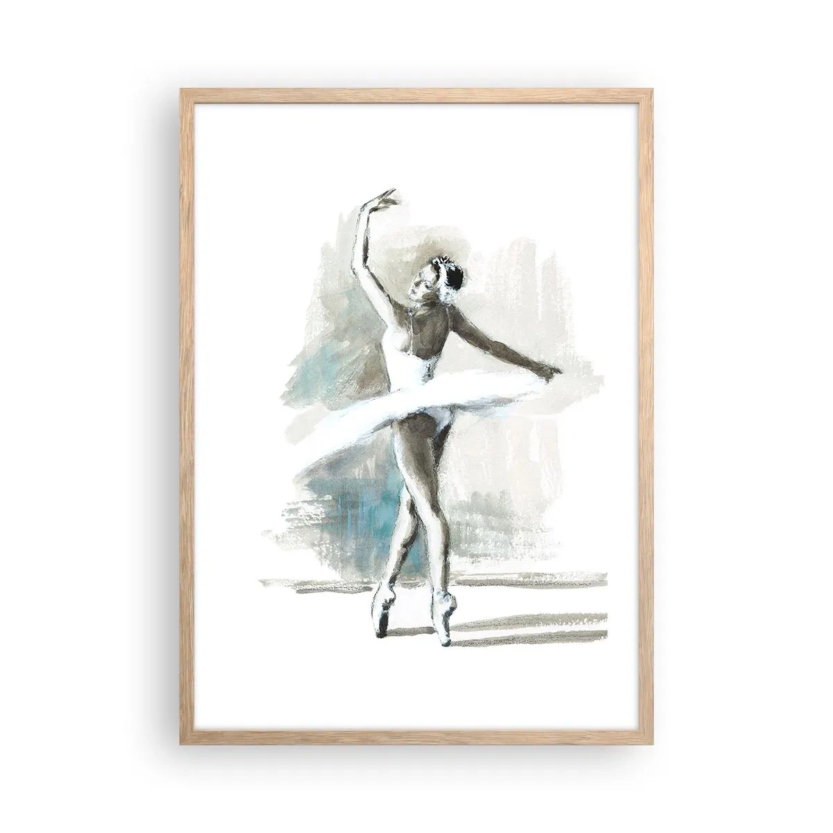 Een poster in een licht eiken lijst - Betoverd in een zwaan - 50x70 cm