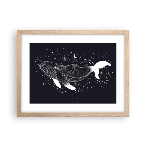 Een poster in een licht eiken lijst - In de oceaan van het universum - 40x30 cm