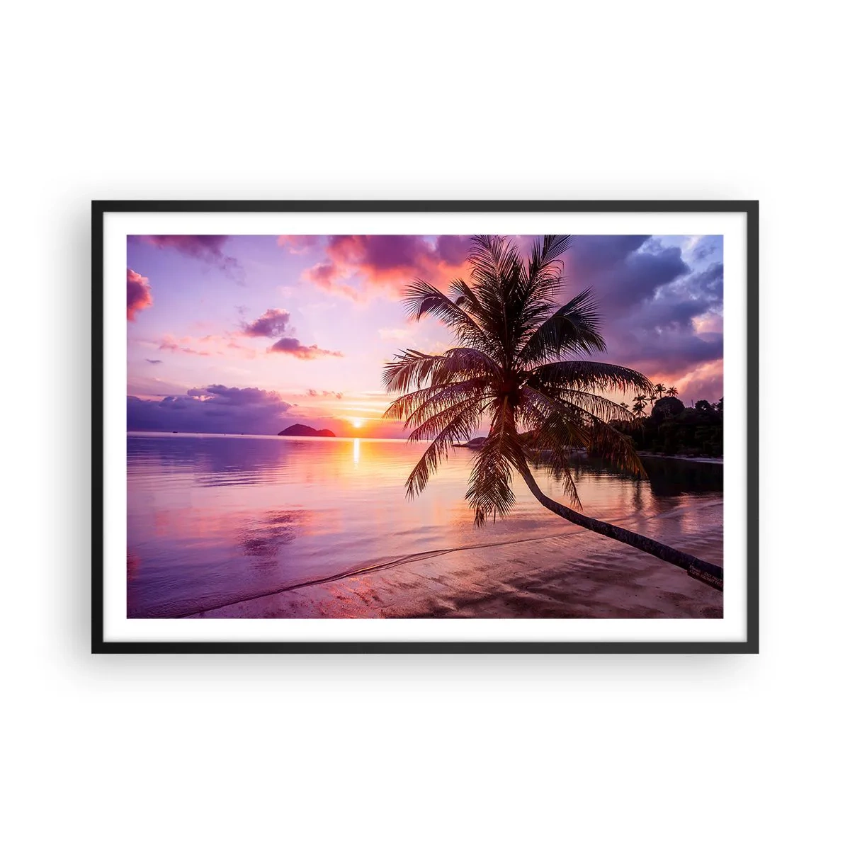 Poster in een zwarte lijst - Geluk tot aan de horizon - 91x61 cm