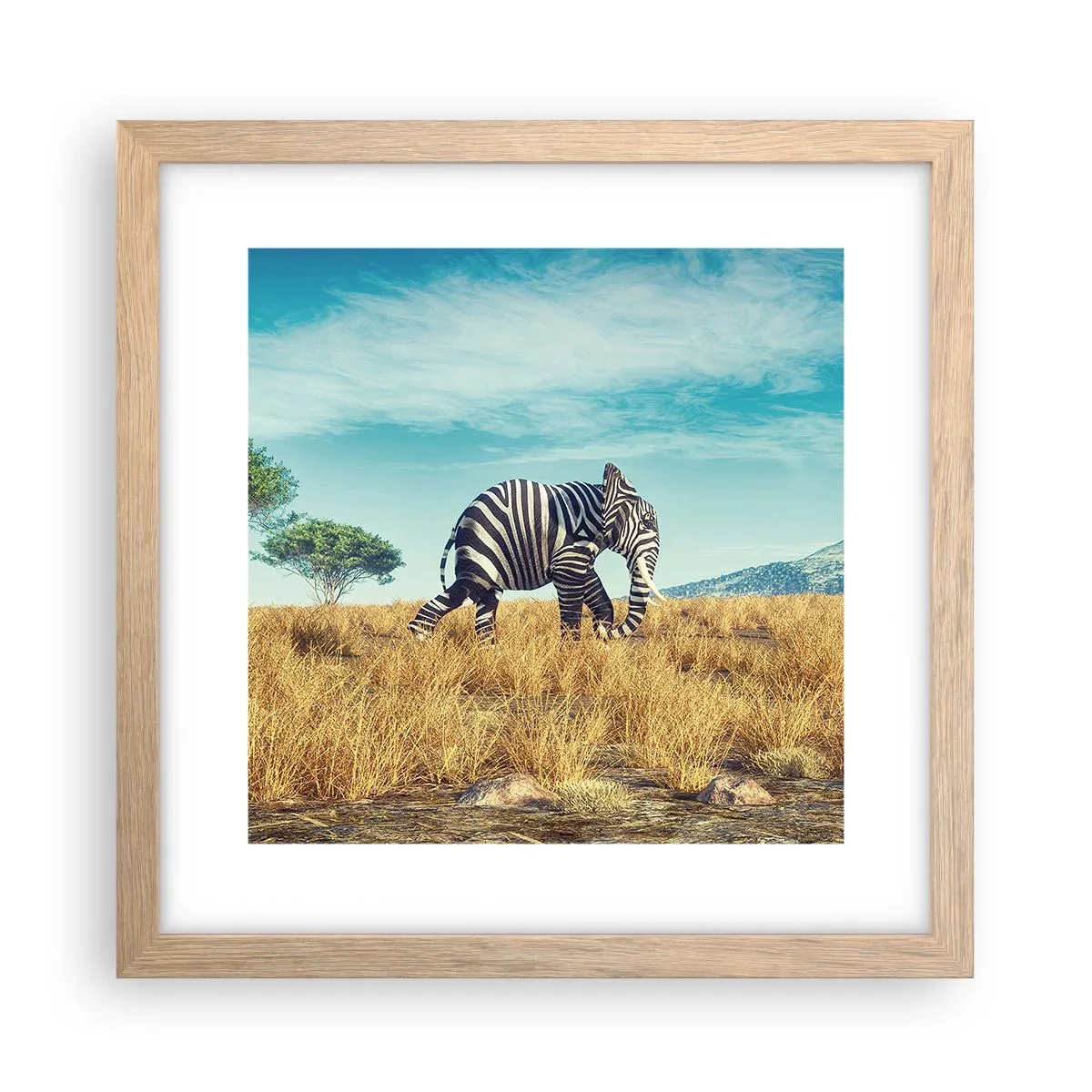 Een poster in een licht eiken lijst - Grijs is niet meer in de mode - 30x30 cm