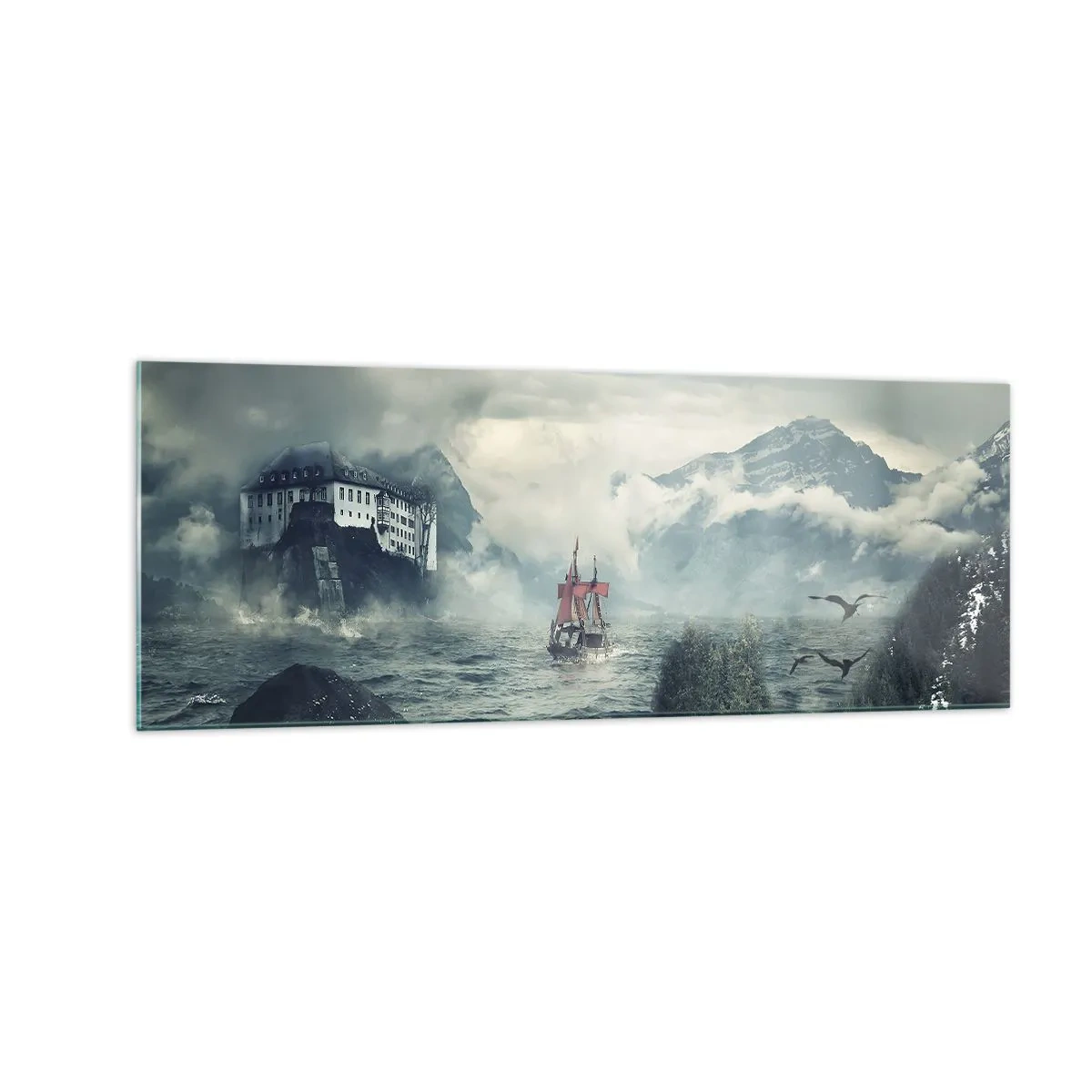 Schilderen op glas - In magische wateren - 140x50 cm