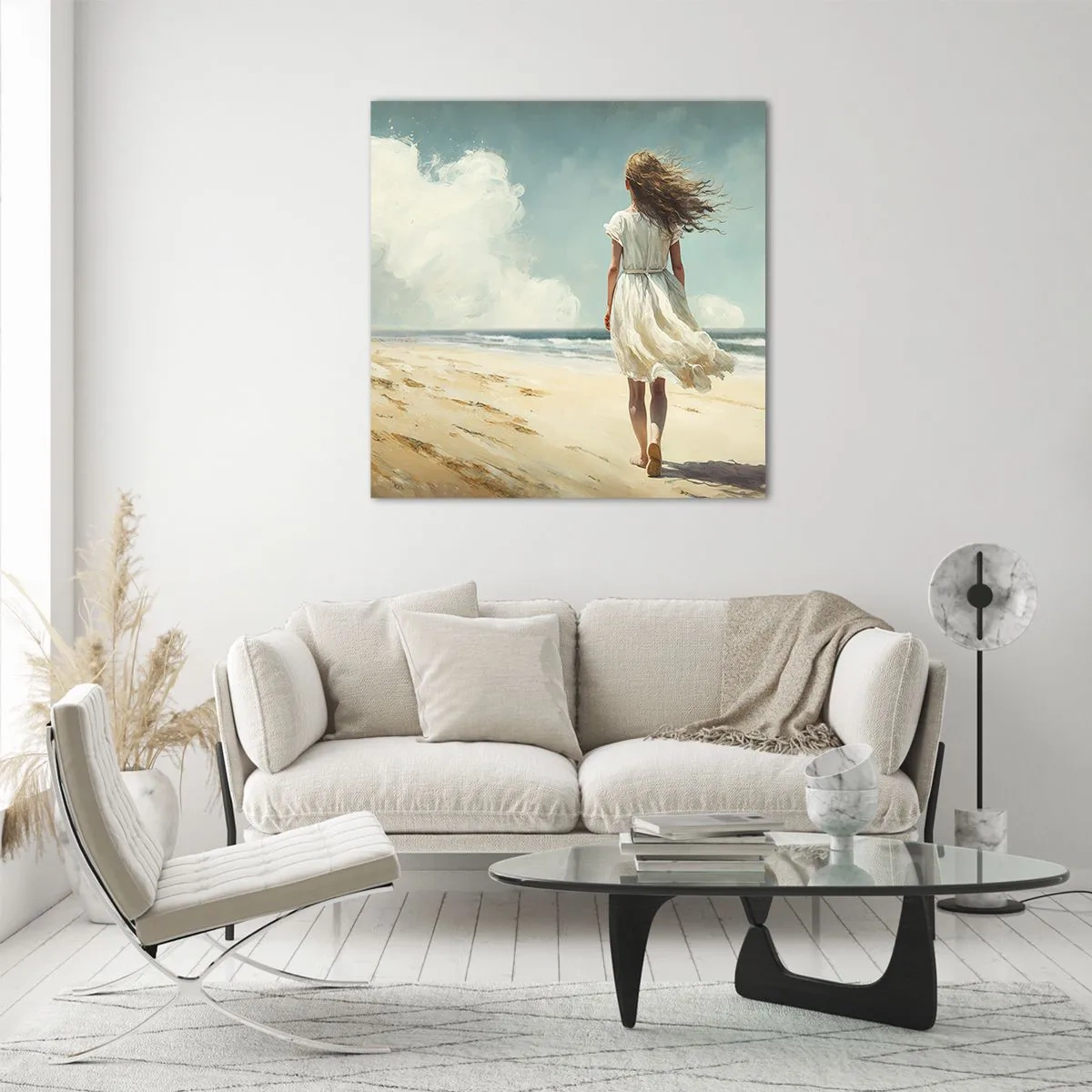 Schilderen op glas - Om de zon en de wind te ontmoeten - 30x30 cm